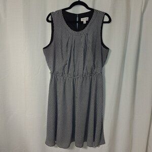 Elle Black & White Checked Sleeveless Dress – Size XL